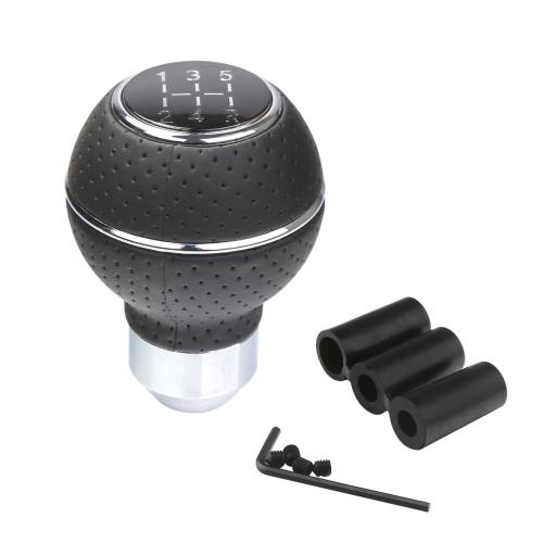 New Auto 5 Speed Gear Shift Knob Stick Aluminium Alloy And Leather Manual