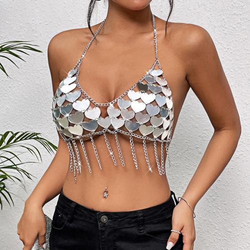 Acrylic Camisole midriff-baring & see through look silver : PC