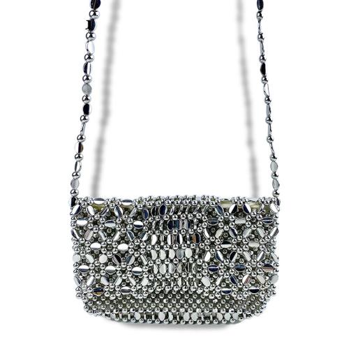 El plastico Bolso de Crossbody, plata,  trozo