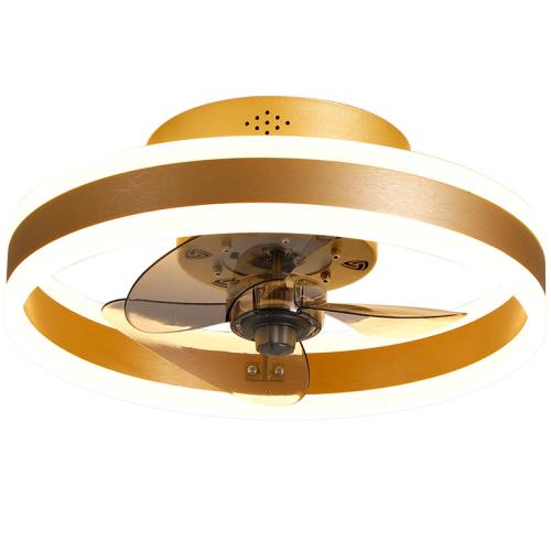 Brass & Acrylic & Aluminum remote control Ceiling Fan Lamp PC