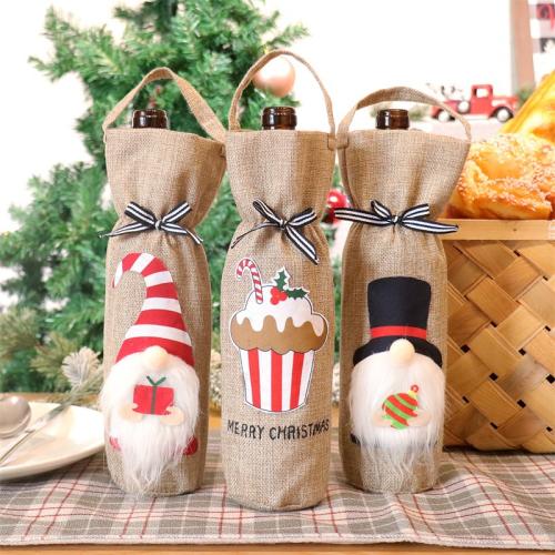 Polyester Christmas Wine Cover printed PC