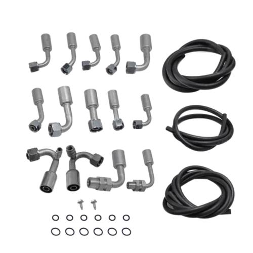 A/C Air Conditioning Ext Length Hoses & Fittings & O-rings Kit Universal