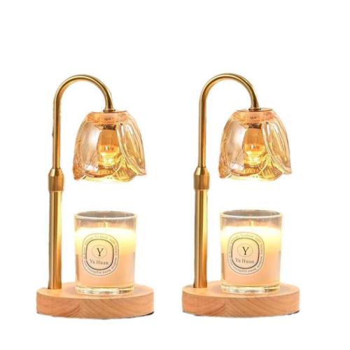 Glass & Wood & Iron adjustable light intensity Fragrance Lamps different power plug style for choose gold PC