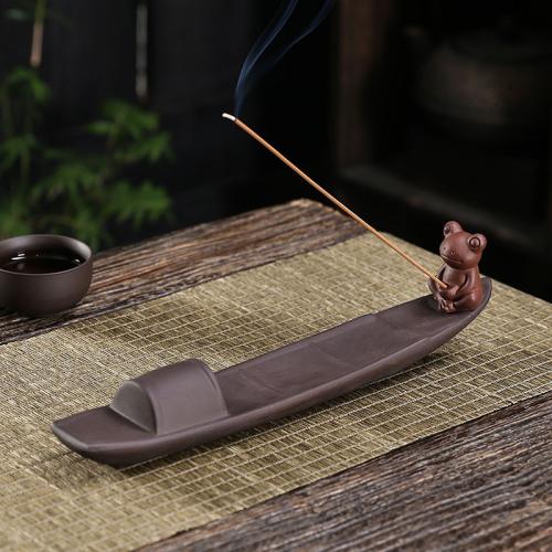 Purple Clay Incense Seat for home decoration & durable handmade PC