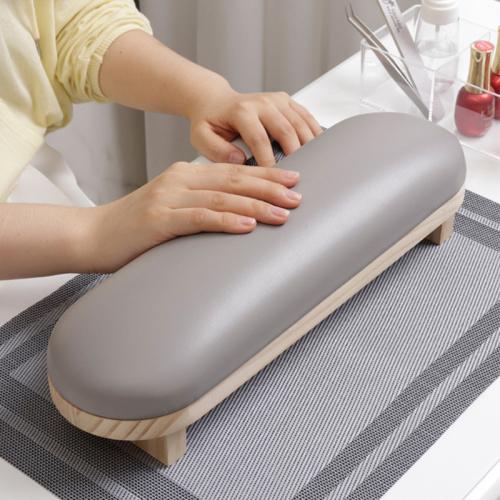 Sponge & Solid Wood & PVC & PU Leather easy cleaning & Waterproof Nail Rest Base Solid PC