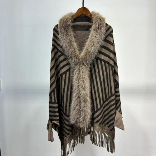 Polyester Mantel Poncho Striped meer kleuren naar keuze stuk