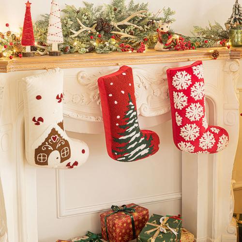 Coton polyester Chaussettes de décoration de Noël Solide plus de couleurs pour le choix pièce