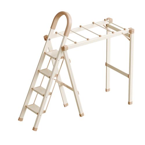 Aluminium Alloy Multifunction Step Ladder durable PVC white PC