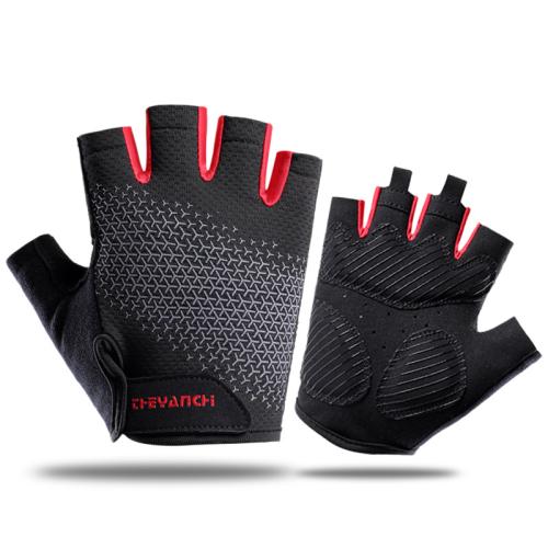 Microfiber PU Synthetic Leather & Polyamide & Silicone Riding Half Finger Glove hardwearing & anti-skidding & breathable patchwork Pair