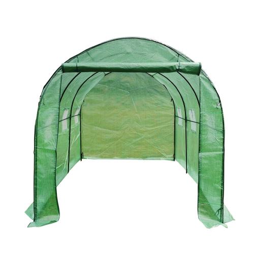 Tube en acier & PE Plastique Serre Solide Vert Ensemble