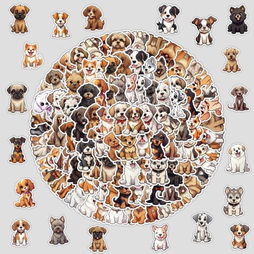 Pressure-Sensitive Adhesive & PVC DIY & Waterproof Decorative Sticker printed Puppy Pattern multi-colored Bag