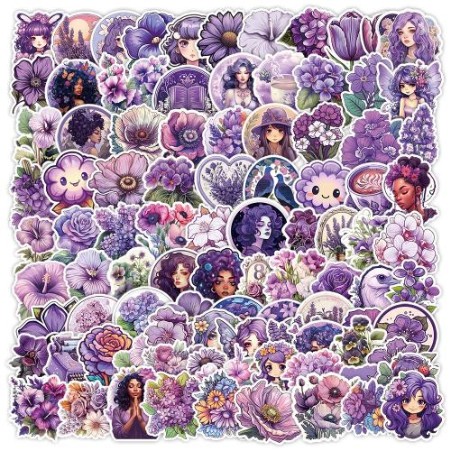 Pressure-Sensitive Adhesive & PVC DIY & Waterproof Decorative Sticker printed purple Bag