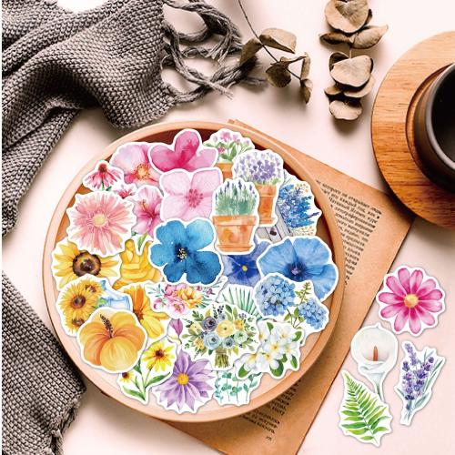 Pressure-Sensitive Adhesive & PVC DIY & Waterproof Decorative Sticker printed floral multi-colored Bag