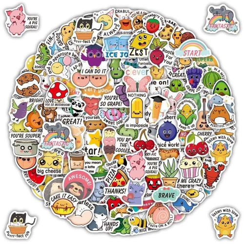 Pressure-Sensitive Adhesive & PVC DIY & Waterproof Decorative Sticker printed Cartoon multi-colored Bag