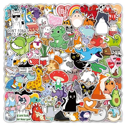 Pressure-Sensitive Adhesive & PVC DIY & Waterproof Decorative Sticker printed Cartoon multi-colored Bag