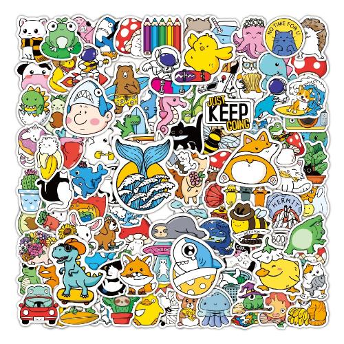 Pressure-Sensitive Adhesive & PVC DIY & Waterproof Decorative Sticker printed Cartoon multi-colored Bag