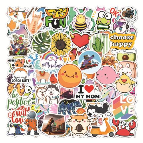 Pressure-Sensitive Adhesive & PVC DIY & Waterproof Decorative Sticker for children printed Cartoon multi-colored Bag