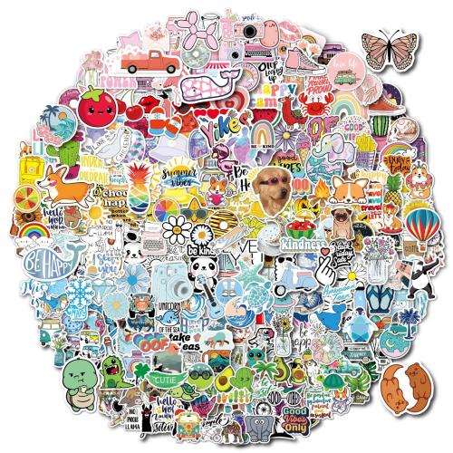 Pressure-Sensitive Adhesive & PVC DIY & Waterproof Decorative Sticker printed Cartoon multi-colored Bag