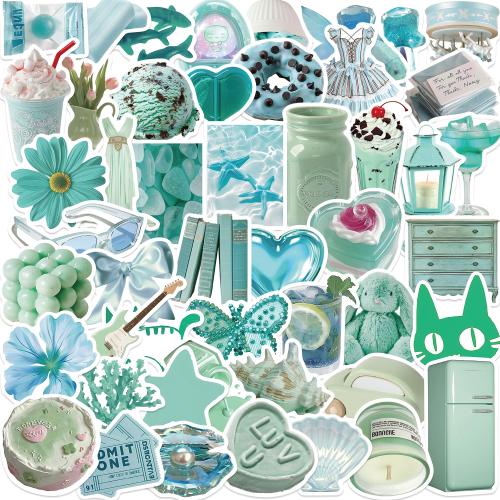 Pressure-Sensitive Adhesive & PVC DIY & Waterproof Decorative Sticker printed green Bag