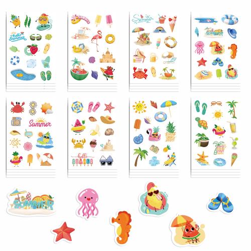 Pressure-Sensitive Adhesive & PVC DIY & Waterproof Decorative Sticker printed Random Pattern multi-colored PC