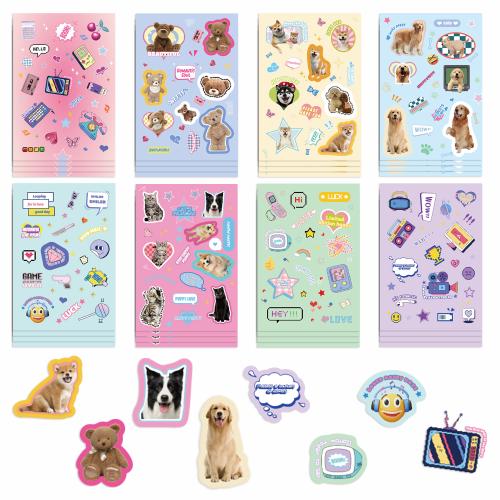 Pressure-Sensitive Adhesive & PVC DIY & Waterproof Decorative Sticker printed Random Pattern multi-colored PC