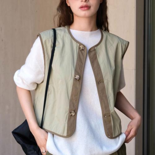 Nylon Women Vest contrast color patchwork Solid PC