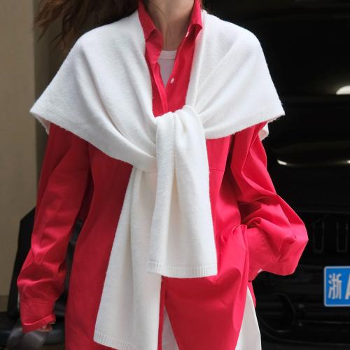 Wool Shawl loose & thermal knitted Solid PC