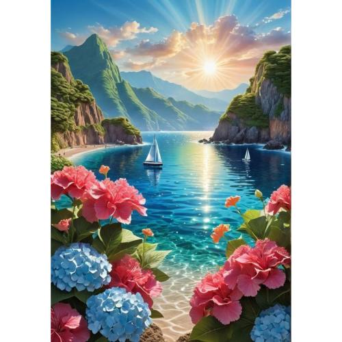 Canvas & Resin Rhinestones DIY Diamond Painting for home decoration & without frame Set