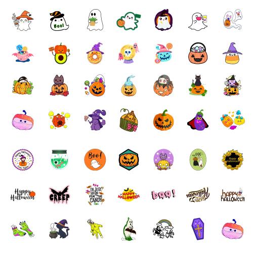 PVC Rubber DIY Decorative Sticker Halloween Design & waterproof mixed pattern Bag