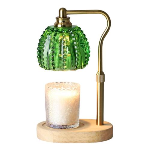 Glass & Wood & Iron with bulbs & Adjustable Length Fragrance Lamps PC