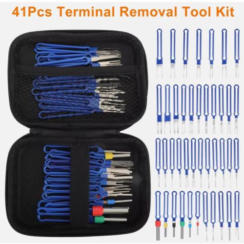 41x Pin Extractor Tool Terminal Ejector Connector Removal Kit w/ Protective Bag