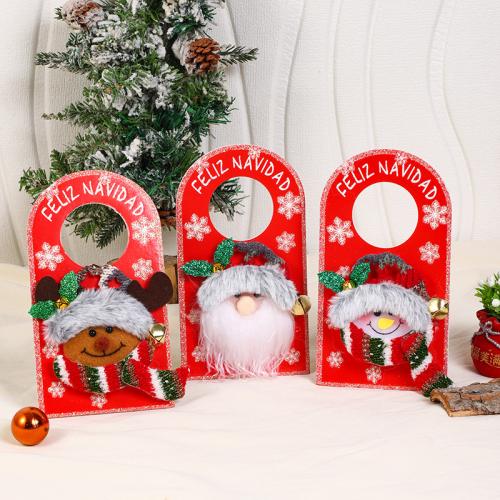 Adhesive Bonded Fabric & Wood Creative Christmas Door Hanger christmas design PC