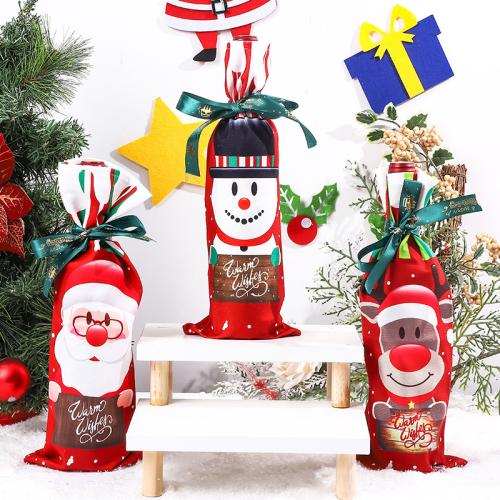 Cloth Creative Christmas Wine Cover christmas design printed PC