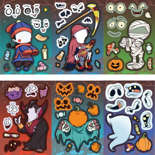 PVC Rubber DIY Decorative Sticker Halloween Design mixed pattern Set