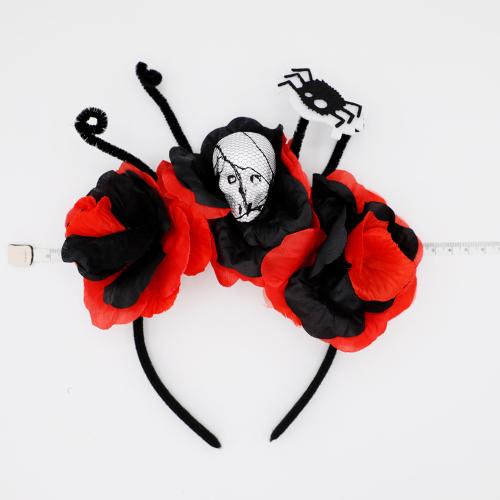 Cloth & Foam & Plastic Hair Band Halloween Design handmade skull pattern red and black PC