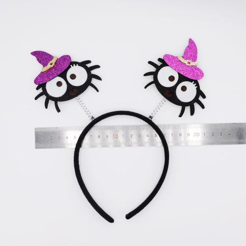 Flannelette & Felt & Plastic Hair Band Halloween Design handmade black PC