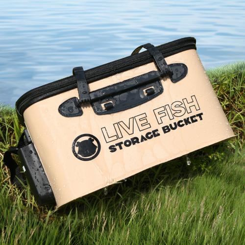 EVA foldable Fishing bucket portable & thicken  Solid khaki PC