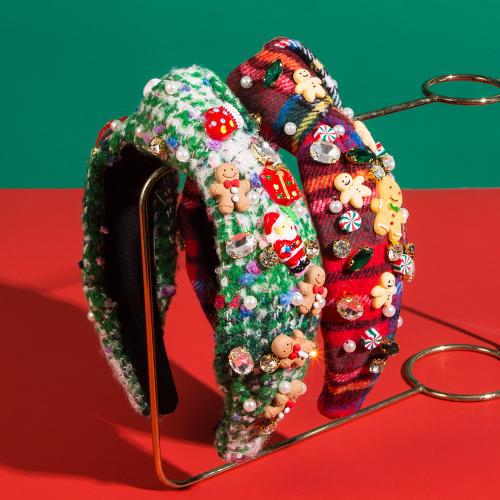 Cloth & Resin & Plastic Pearl & Rhinestone Hair Band for women & christmas design PC