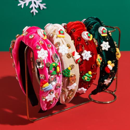 Glass Rhinestone & Flannelette & Resin Hair Band for women & christmas design PC