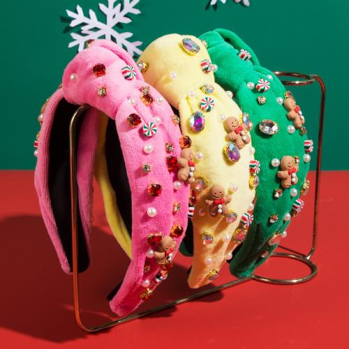 Glass Rhinestone & Flannelette & Plastic & Plastic Pearl Hair Band for women & christmas design PC