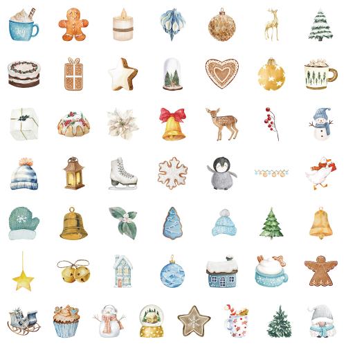 PVC Rubber DIY Decorative Sticker christmas design & waterproof mixed pattern white Bag