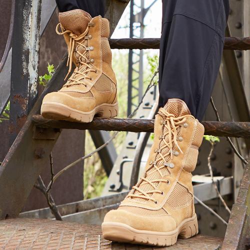 Suede Tactical Boots hardwearing & breathable patchwork Solid Pair