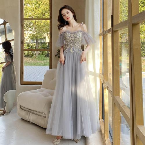 Polyester Plus Size Long Evening Dress  patchwork PC