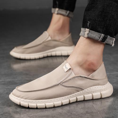 Rubber & Canvas Men Lazy Shoes & breathable Solid Pair