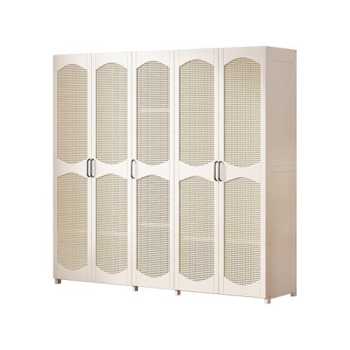 Fiberboard à densité moyenne & Moso Bamboo & PE Plastique Tissu Storge Rack Blanc pièce