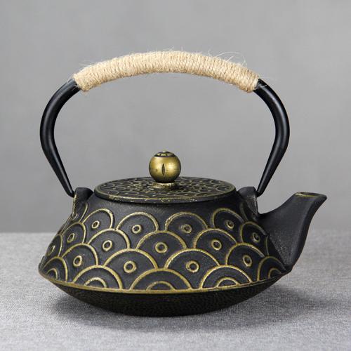 Cast Iron Teapot fish scale pattern PC