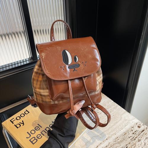 PU Cuir Backpack Plaid plus de couleurs pour le choix pièce