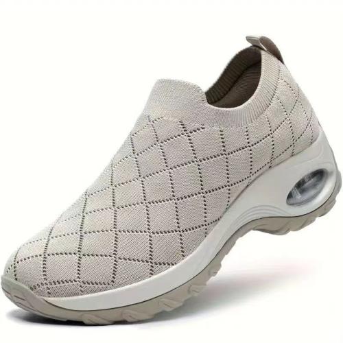 Mesh Fabric & polyurethane-PU & Rubber heighten Women Casual Shoes hardwearing & breathable Solid Pair