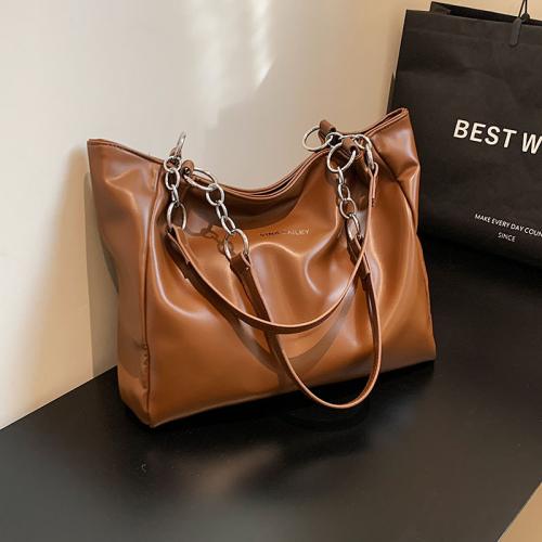 PU Leather Tote Bag Shoulder Bag large capacity & soft surface PC