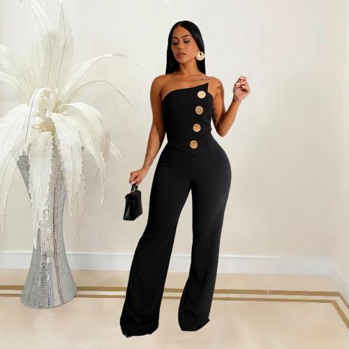 Polyester Long Jumpsuit, Solide, mehr Farben zur Auswahl,  Stück